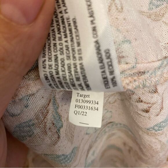 Universal Thread Sleeveless Linen Tie-Front boho blush floral dress beach midi S - Picture 6 of 12